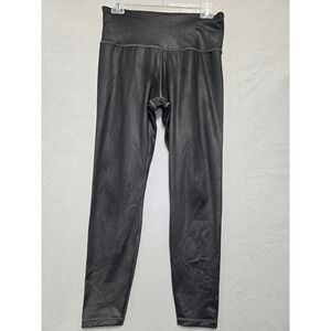 Athleta Elation Ultra High Rise Tight Black Metallic Shimmer Leggings Womens M